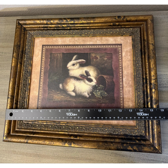 Framed Numbered Print of French Country Bunnies approx 16x14 inches - Picture 5 of 12